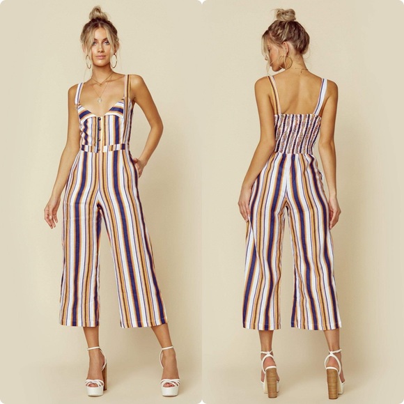 Faithfull the Brand Pants - Faithfull the Brand Scout Stripe Linen Jumpsuit